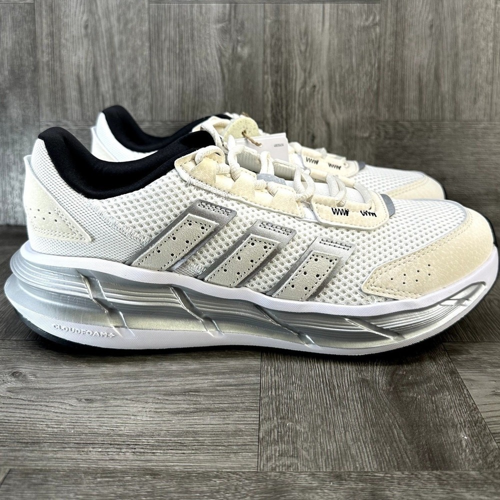 Adidas Astrastar Womens White Silver Running Shoes Sneakers JS5039 Size 6.5